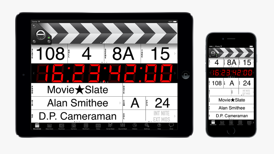 Movieslate Running On Apple Ipad And Iphone - Movie Slate, Transparent Clipart