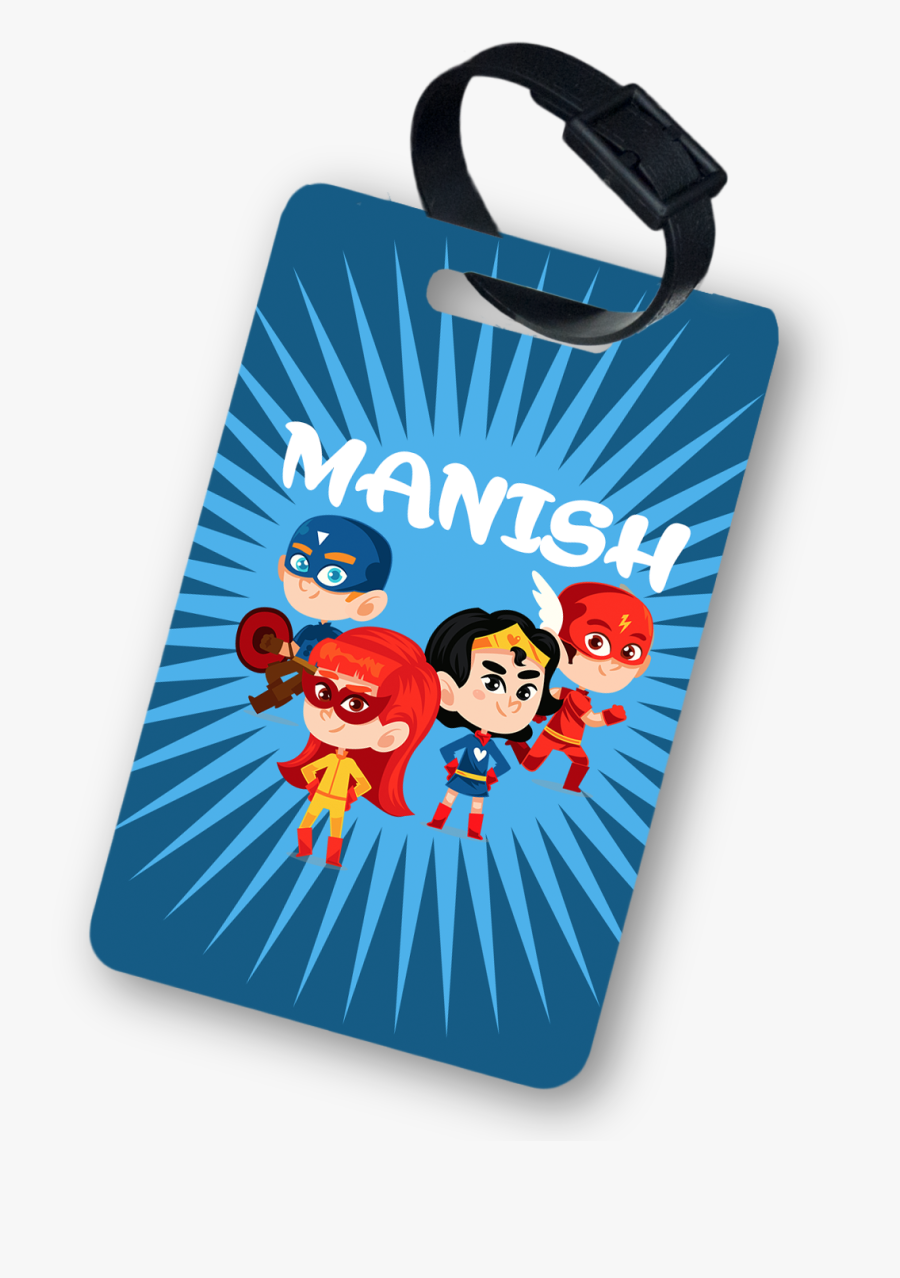 Super Hero Luggage Tag - Luggage Tag Psd Mock Up Free, Transparent Clipart