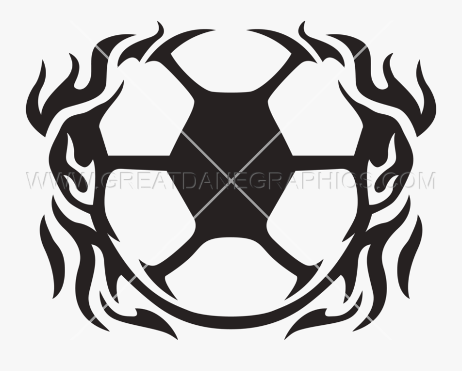 Flaming Tribal Soccer Ball - Soccer Tribal, Transparent Clipart