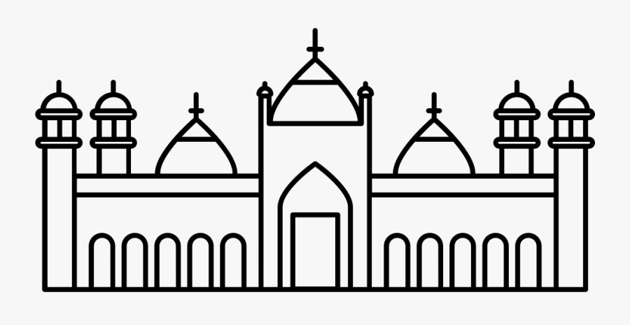 Badshahi Mosque Svg Png Icon Free Download - Sketch Of Badshahi Mosque, Transparent Clipart