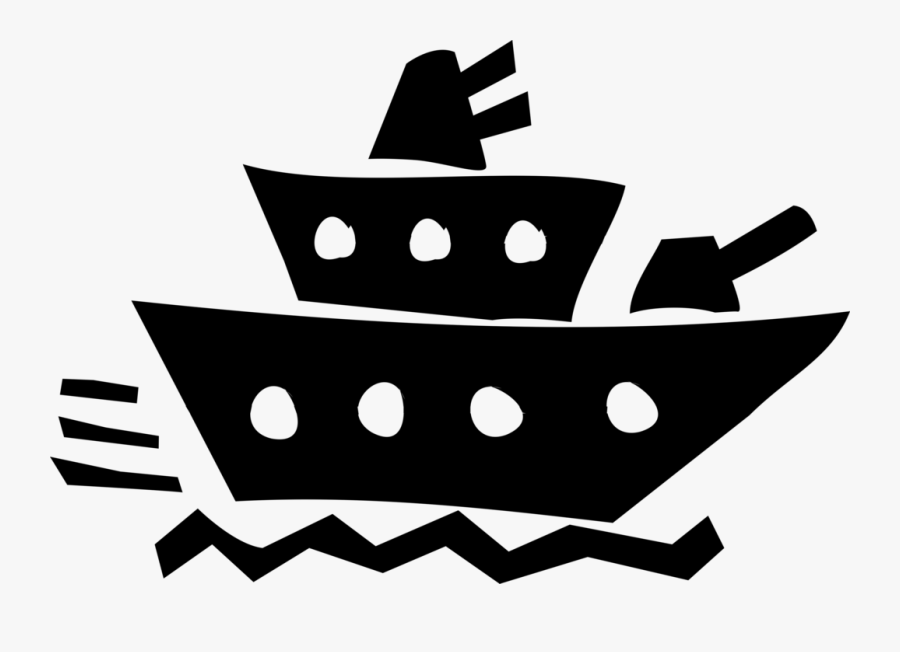 Vector Illustration Of Navy Battleship Sailing Vessel, Transparent Clipart