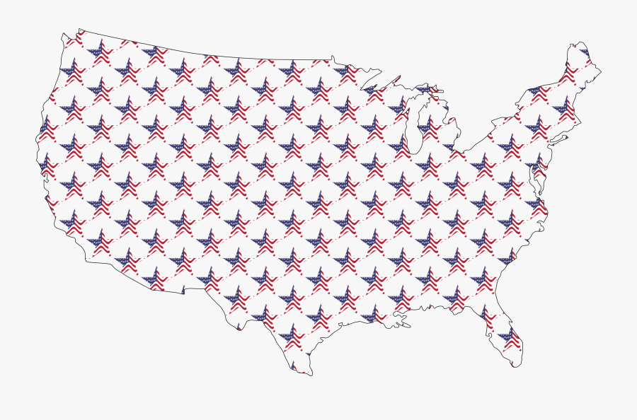 Usa Map Star Pattern Clip Arts - Piñata De Carton A Lunares Rojo, Transparent Clipart