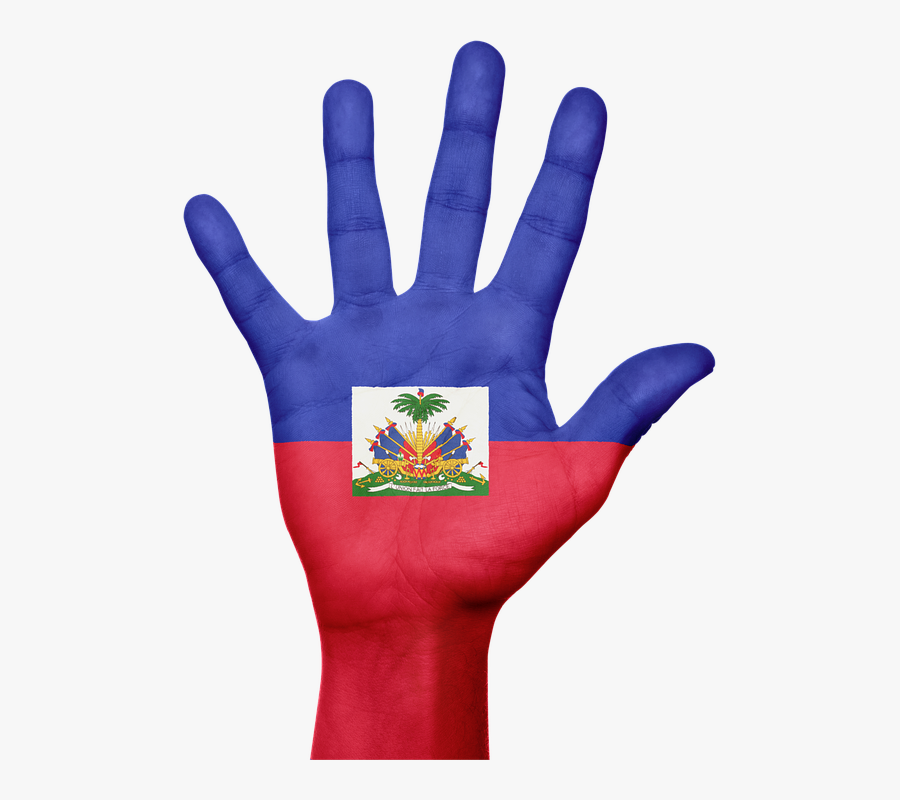 Haiti Flag Hand, Transparent Clipart