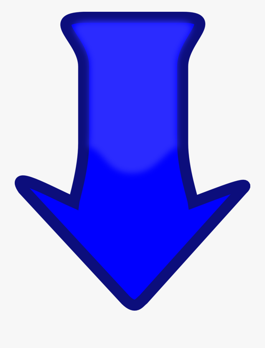 Animated Down Arrow Blue, Transparent Clipart