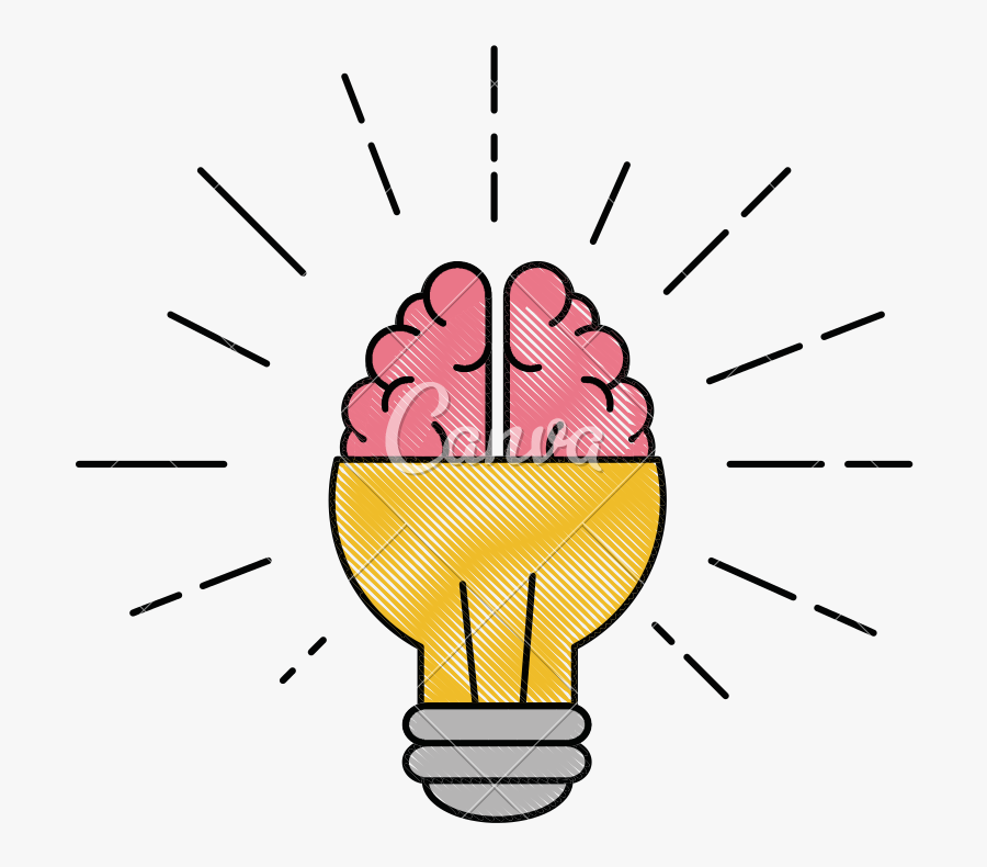 Idea Clipart Lightbulb Brain - Clip Art, Transparent Clipart