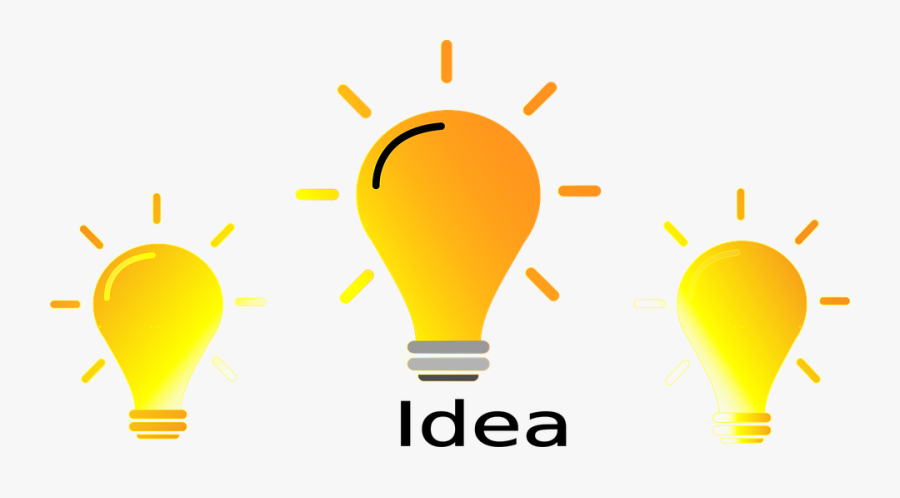 Idea, Three, Yellow, Light, Bulb, Thinking, Transparent Clipart