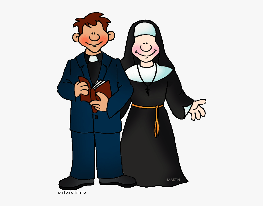 Transparent Grown Ups Clipart - Priest And Nun Clipart, Transparent Clipart