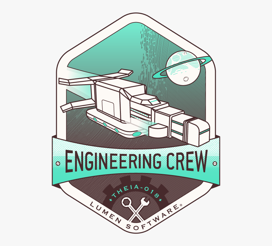 Engineering Crew Badge Emblem Bichromie Astronauts - Illustration, Transparent Clipart