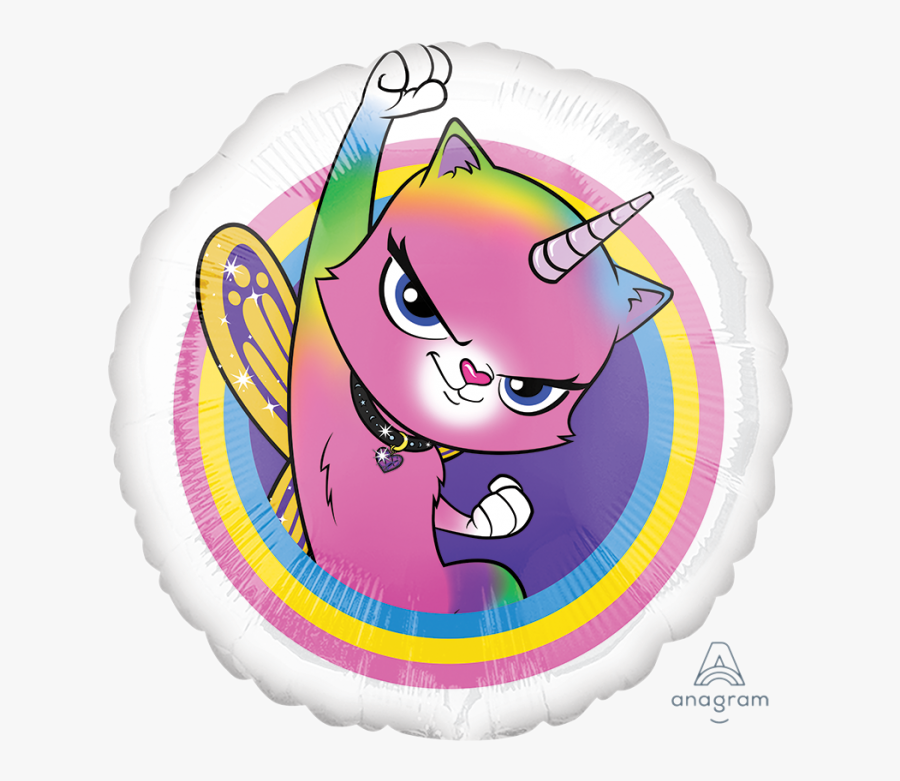 Rainbow Butterfly Unicorn Kitty Balloon, Transparent Clipart