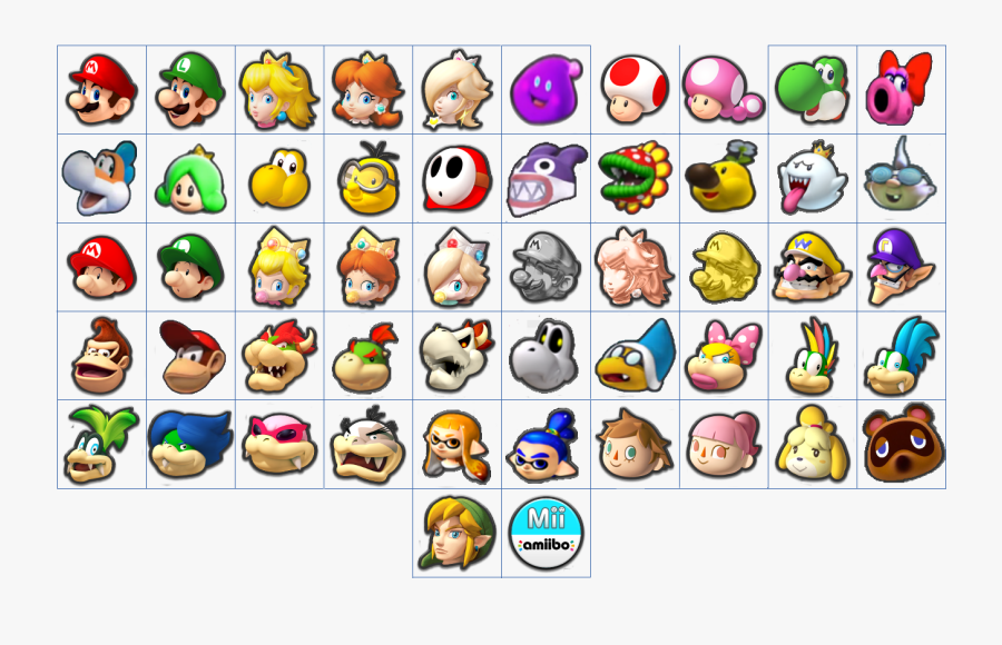 Mario Kart 9 Character Roster, Transparent Clipart
