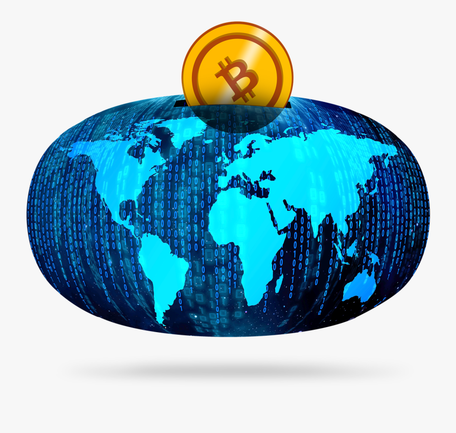 Business Offering Initial Blockchain Cryptocurrency - Flat World Map Continents, Transparent Clipart