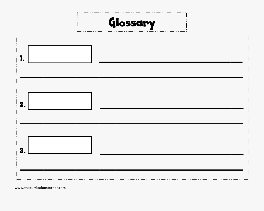 Glossary Template First Grade, Transparent Clipart