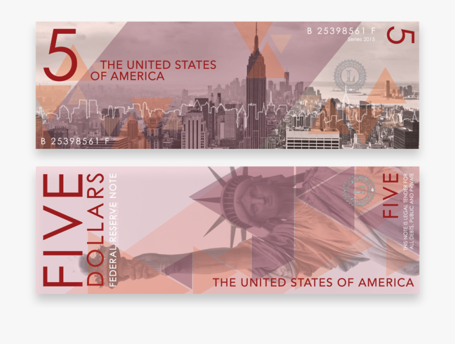 Nyc Dollar Bill Design - Banknote, Transparent Clipart