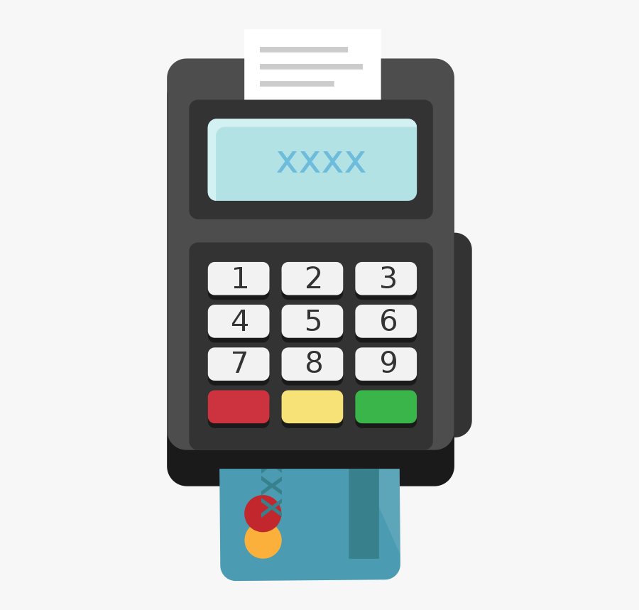Card Terminal Pos Flat Icon Vector - Credit Card Pos Icon , Free