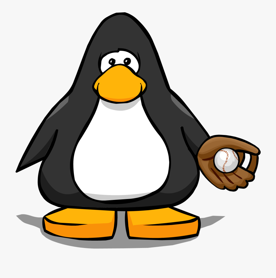 Baseball Glove From A Player Card - Penguin With Santa Hat, Transparent Clipart