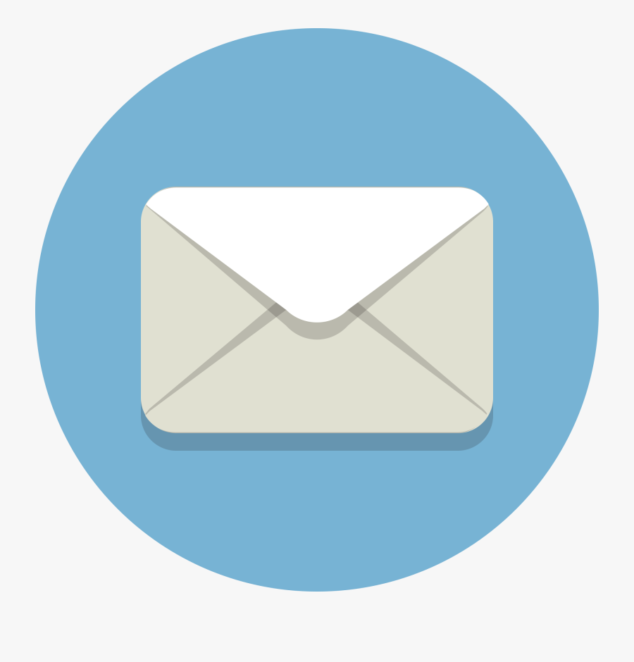 Mail - Email Icon Round Blue, Transparent Clipart