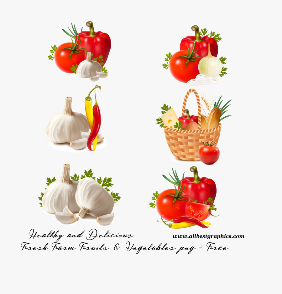 Vegetables In A Basket Cartoon Png, Transparent Clipart