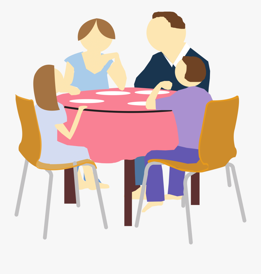 Transparent Sitting In A Chair Clipart - Family Eating Clipart Transparent, Transparent Clipart