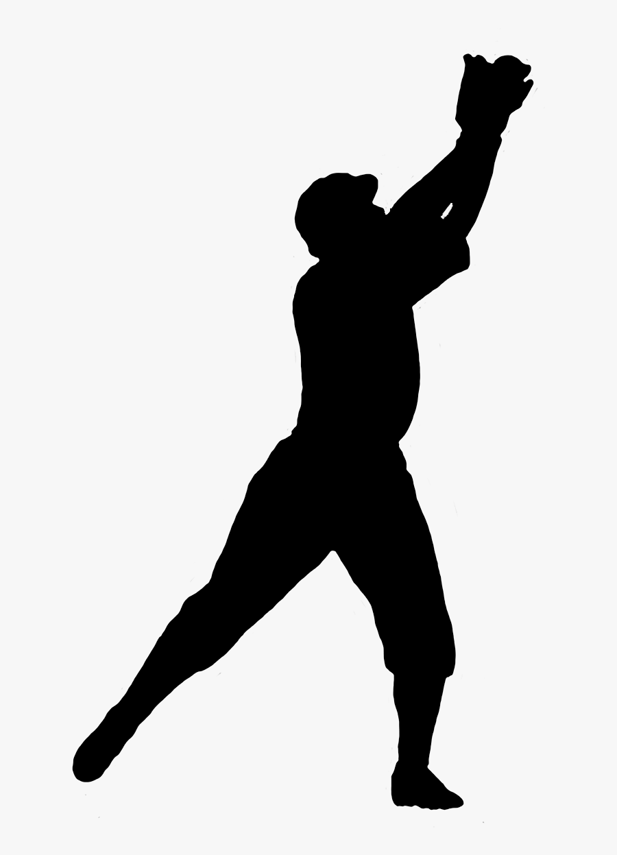 Baseball Bats Catcher Pitcher Clip Art - Silhouette Baseball Player Png, Transparent Clipart