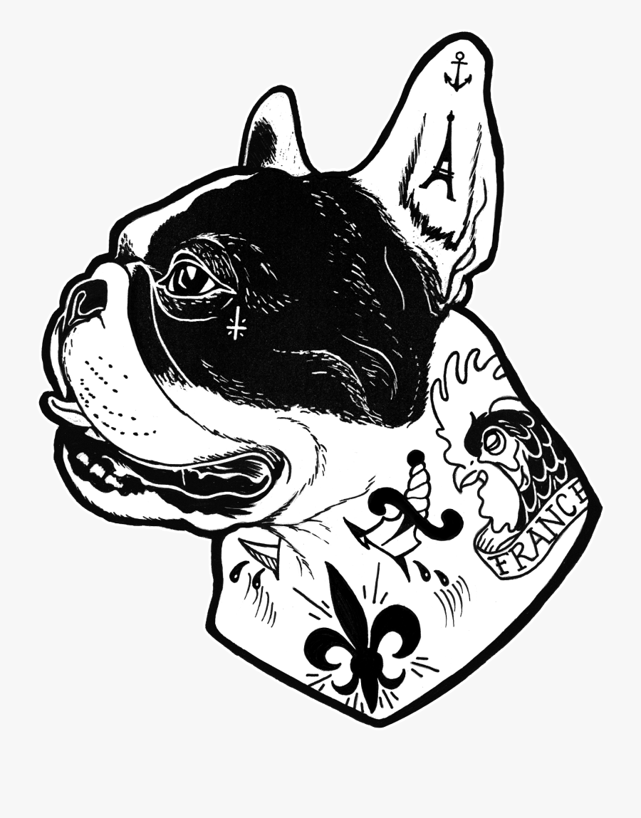 Traditional French Bulldog Tattoo , Free Transparent Clipart - ClipartKey