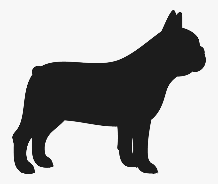 French Bulldog Black Silhouette, Transparent Clipart