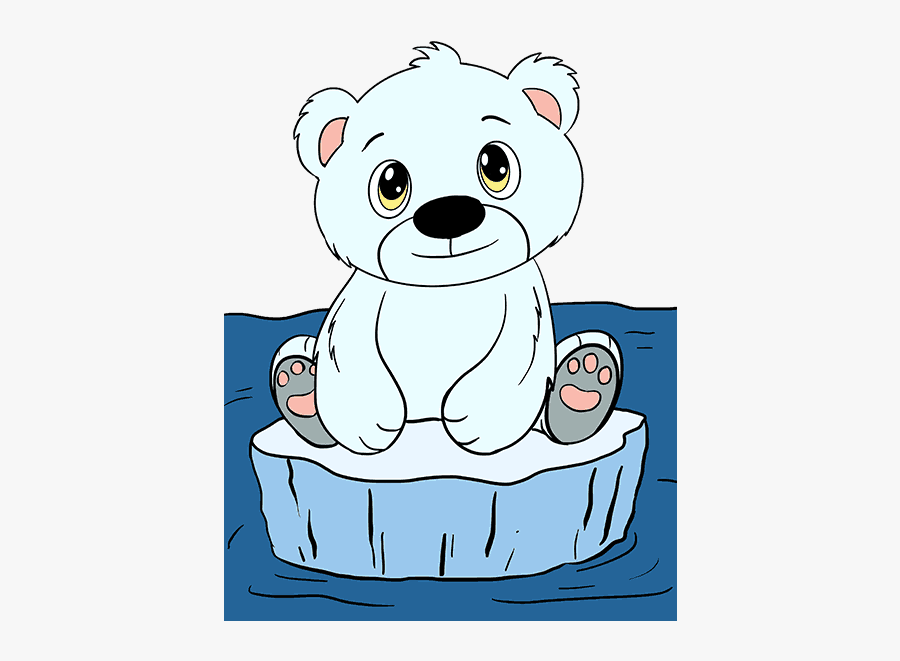 Clip Art How To Draw A - Polar Bear Cub Cartoon, Transparent Clipart