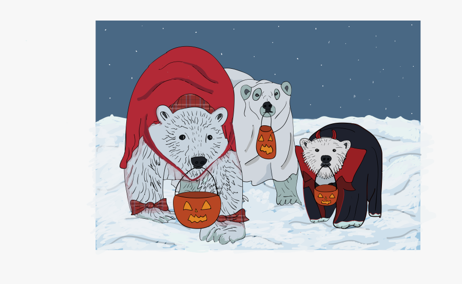 Halloween Polar Bear, Transparent Clipart