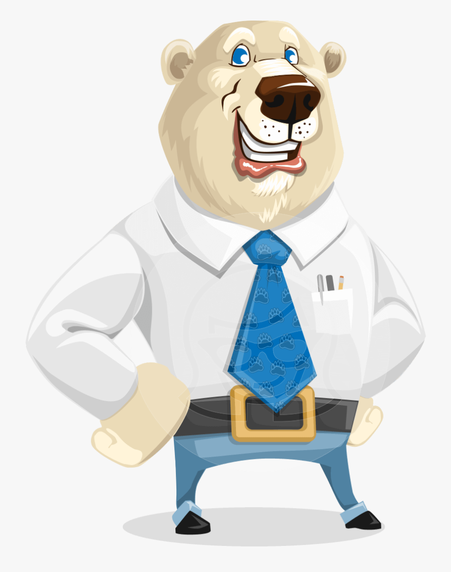 Polar Bear Cartoon Character - Cartoon Polar Bear Cha, Transparent Clipart