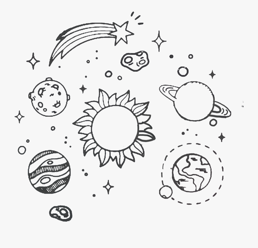 Tumblr Space Transparent Clipart Free Download Ya Webdesign - Solar System Drawing Easy, Transparent Clipart