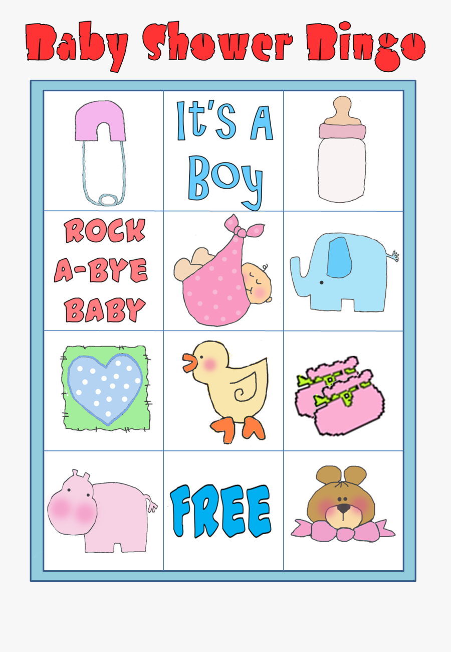 Clip Art Para Baby Shower Imprimir - Baby Bingo Clipart, Transparent Clipart