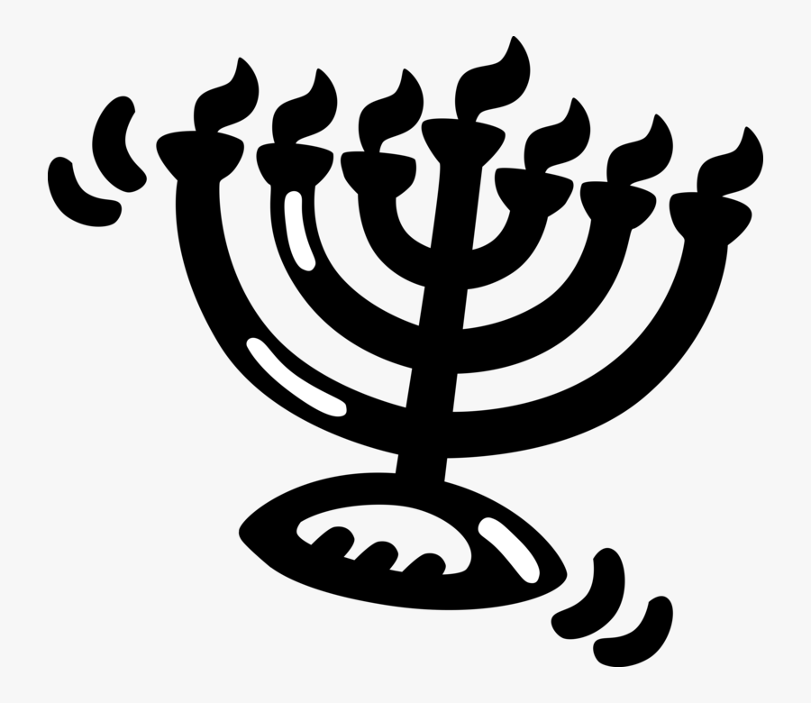 Jewish Hanukkah Menorah Candles, Transparent Clipart