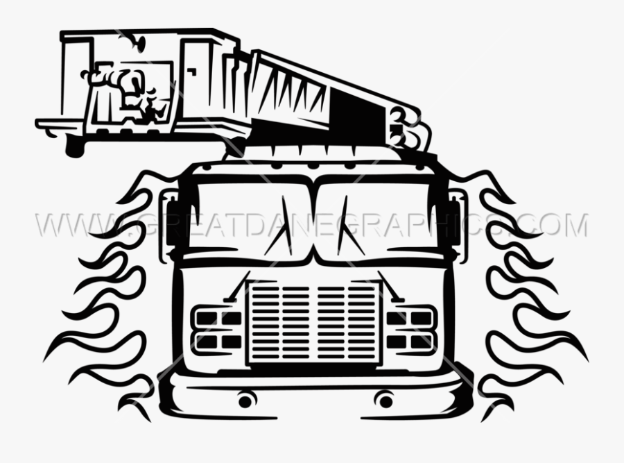 Fire Truck Flames Production, Transparent Clipart