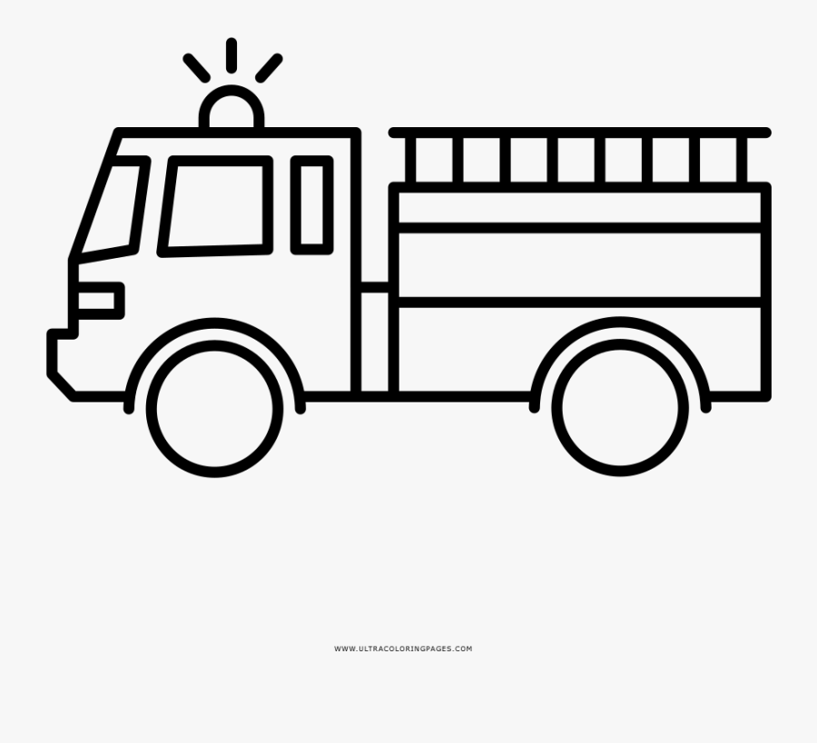 Fire Truck Coloring Page, Transparent Clipart