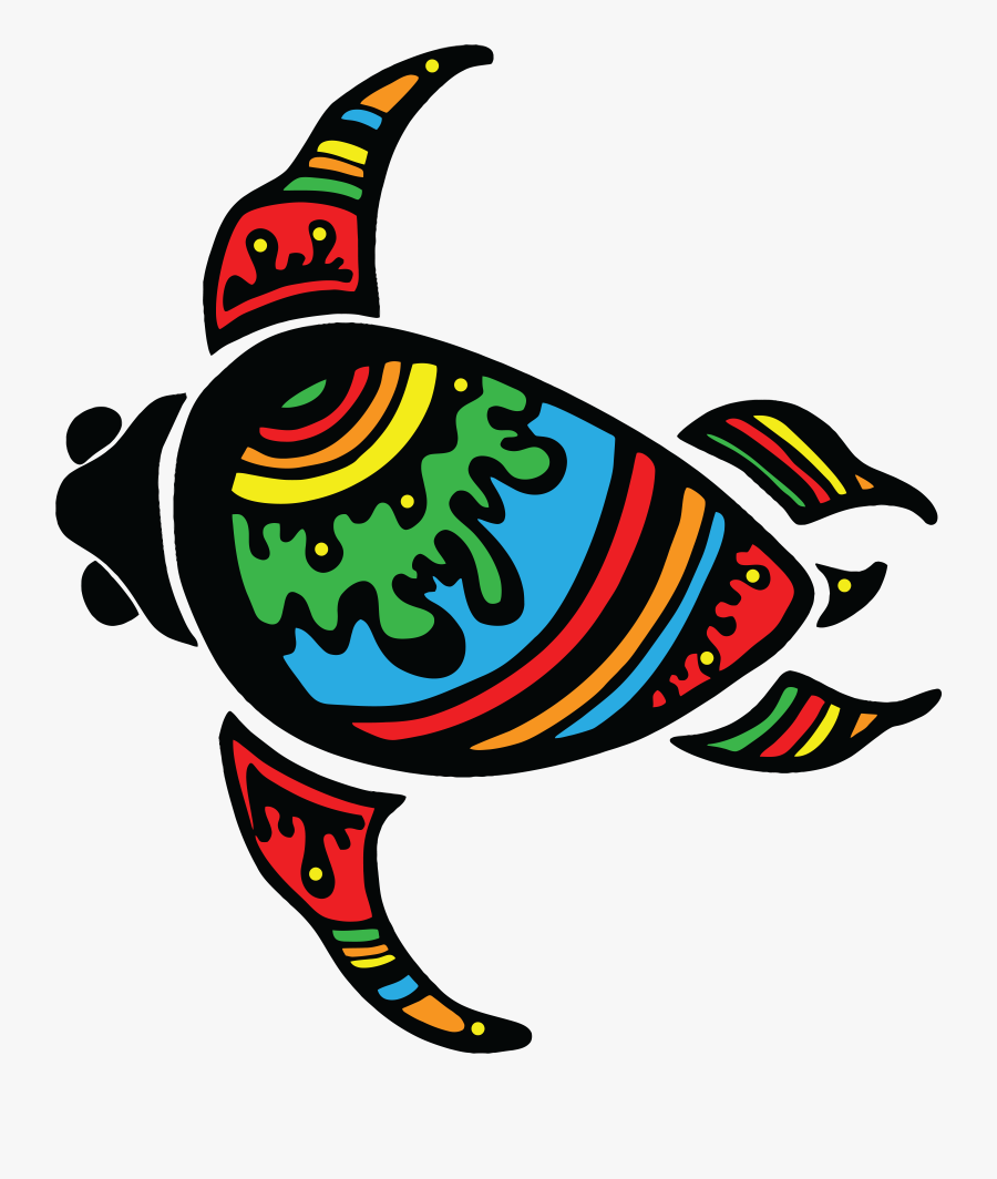 Free Clipart Of A Colorful Swimming Sea Turtle - Colorful Turtle Clip ...