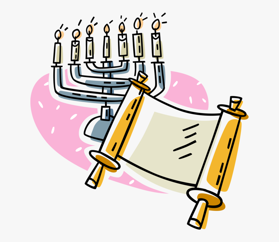 Menorah Lampstand With Scroll , Free Transparent Clipart - ClipartKey