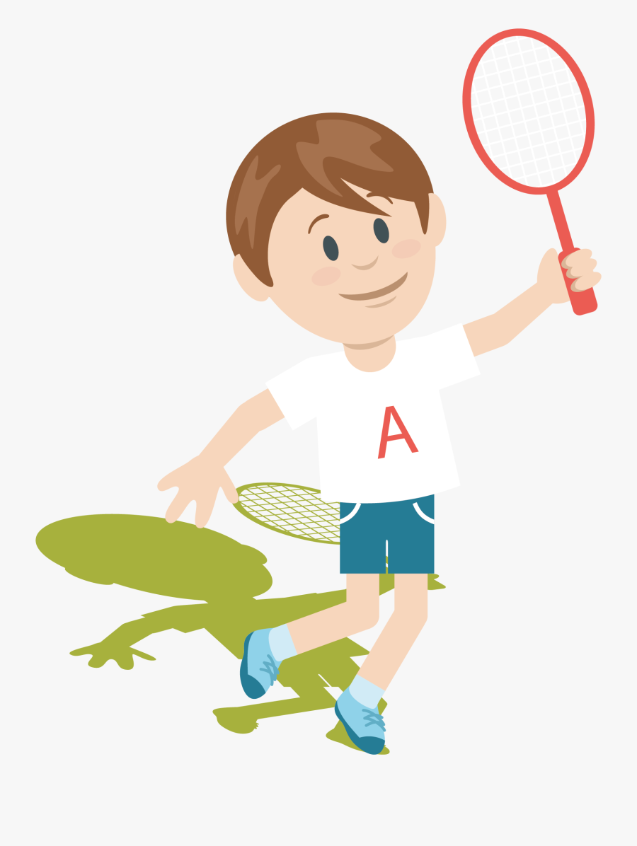 Badminton Clip Art Vector - Boy Playing Badminton Clipart, Transparent Clipart