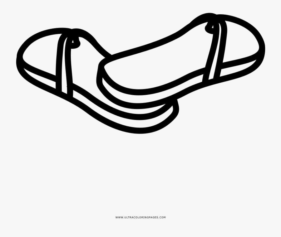 Flip Flops Coloring Page - Disegni Da Colorare Flipflops, Transparent Clipart