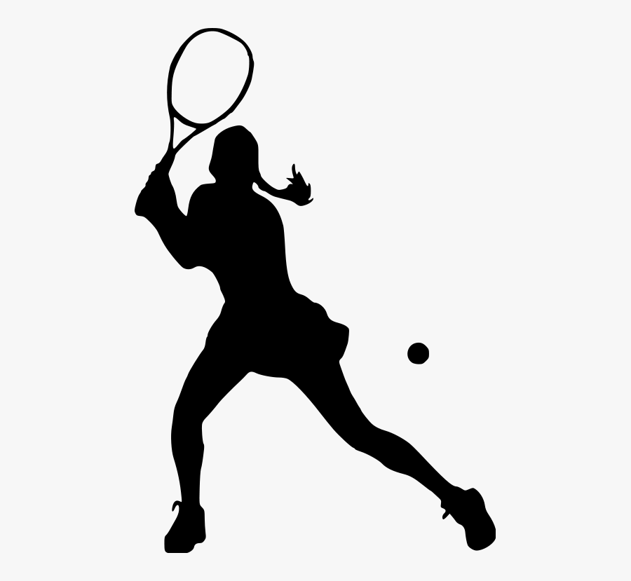 Tennis Player Female File Size - Woman Tennis Player Silhouette, Transparent Clipart