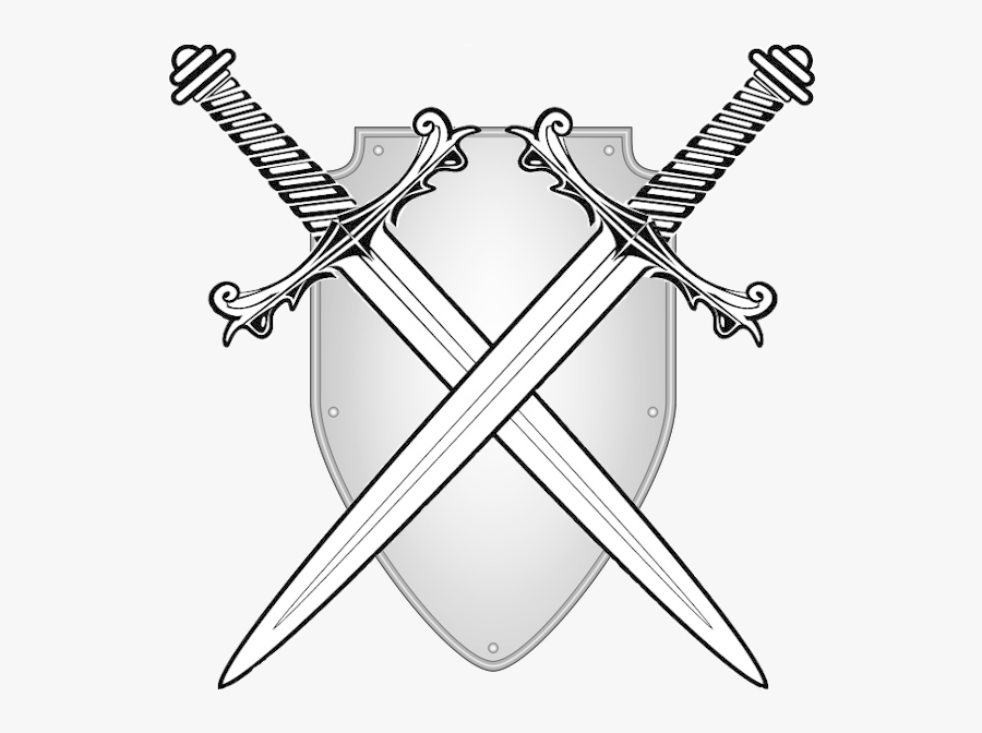 Sword Clipart Two - Crossed Swords, Transparent Clipart