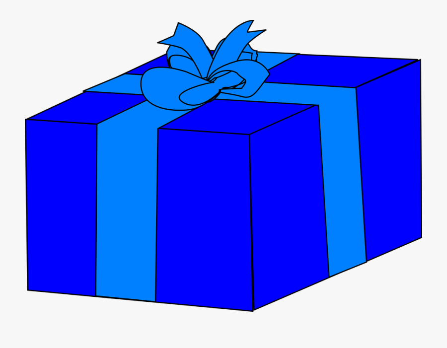 Blue Gift Box Clip Art At Clker - Blue Gift Box Clipart, Transparent Clipart