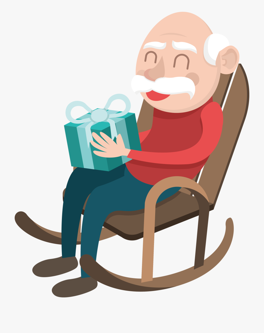 Gift Clip Art The Who Received Transprent Ⓒ - Grandfather Sitting In Chair Clipart, Transparent Clipart