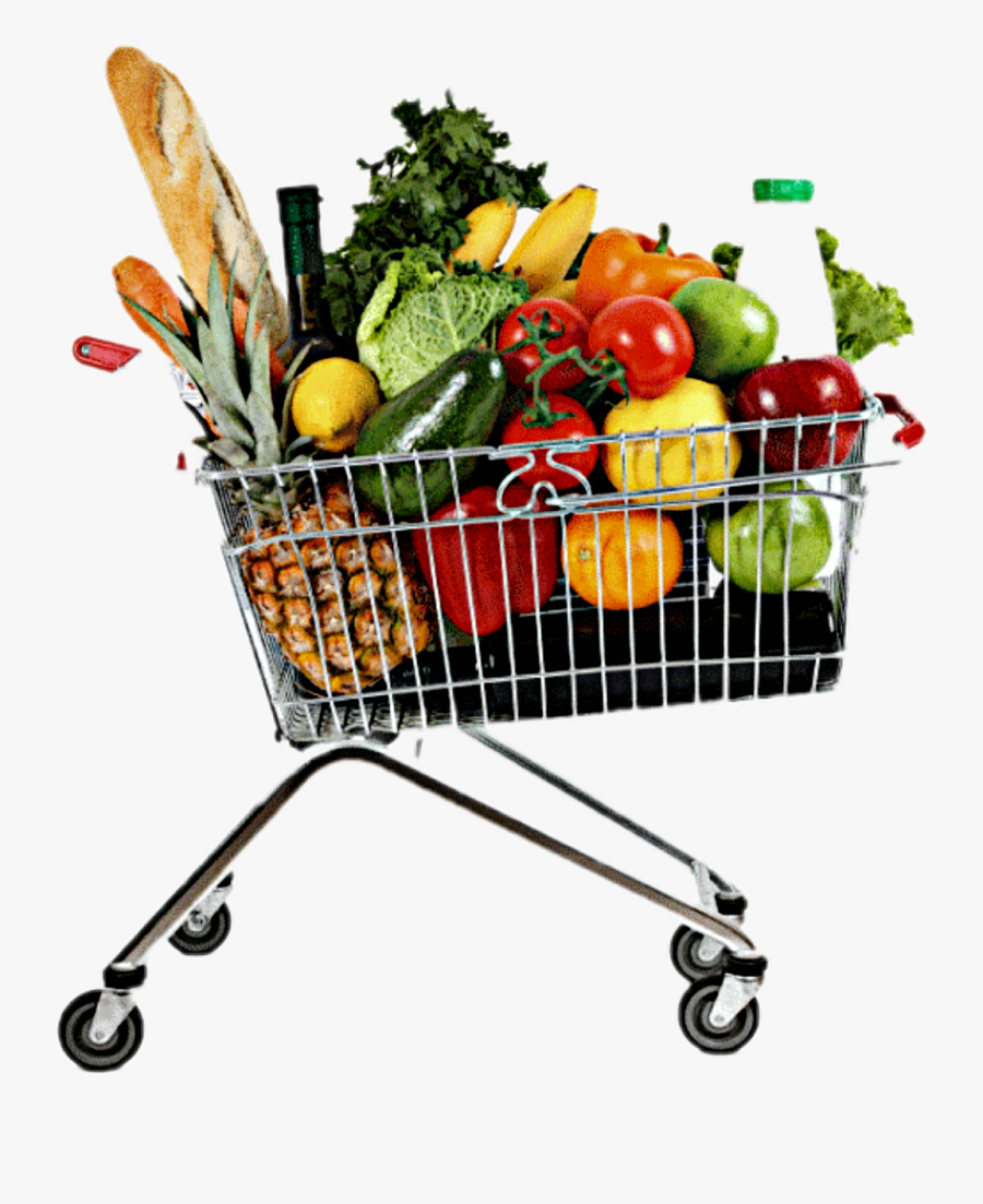 Grocery Shopping Grocery Cart Food - Shopping Cart Full Png, Transparent Clipart
