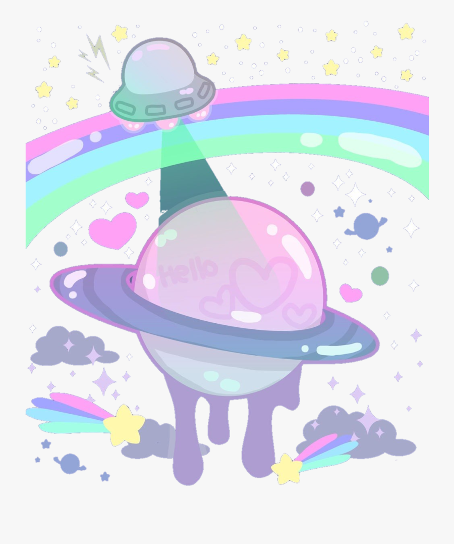 Planet Clipart Tumblr Cartoon - Kawaii Space Background, Transparent Clipart