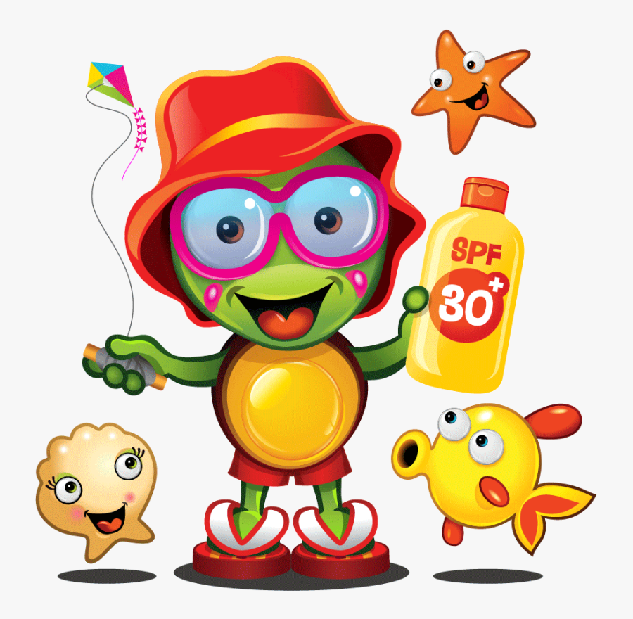 Pin Kid Sunscreen Clipart - Sun Safety Mascot, Transparent Clipart