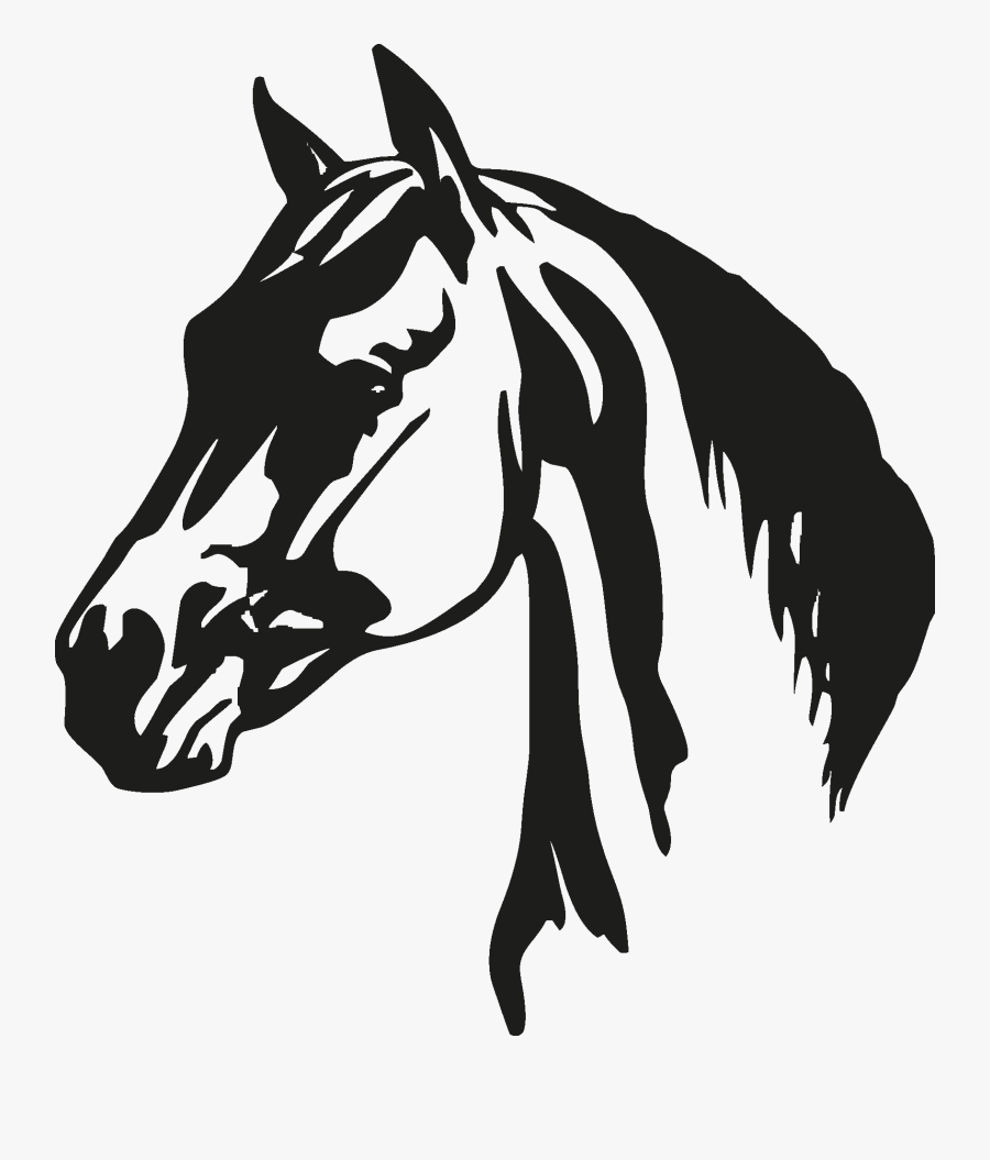 Transparent Horse Head Clipart - Silhouette Horse Head Black And White