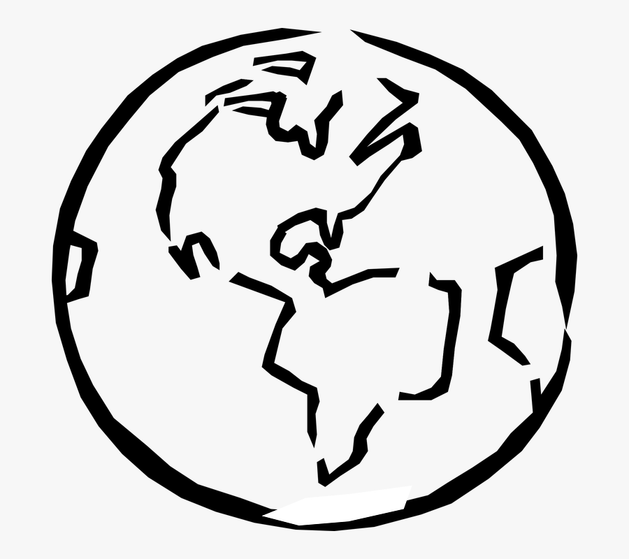 Globe, World, Planet, Earth, Sketch, Artistic - World Clip Art Black And White, Transparent Clipart