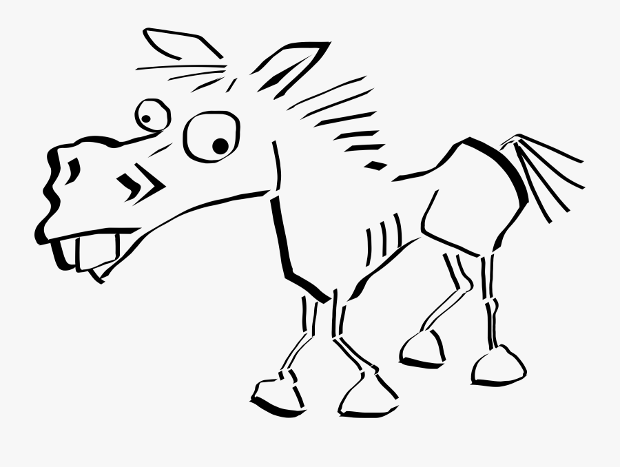 Horse Drawing Cartoon For Free Download - Crazy Horse Silhouette, Transparent Clipart