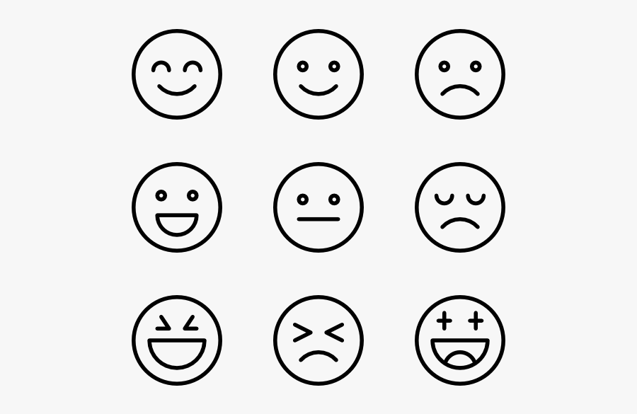 Clip Art Image Of Emotions - Emoji Black And White Png, Transparent Clipart