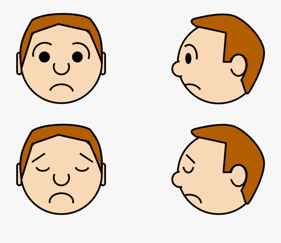 Faces Emotions - Cartoon Face Front And Side, Transparent Clipart