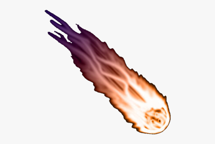 #fireball #fire #meteor #comet #shootingstar #balloffire - Flaming Meteor, Transparent Clipart